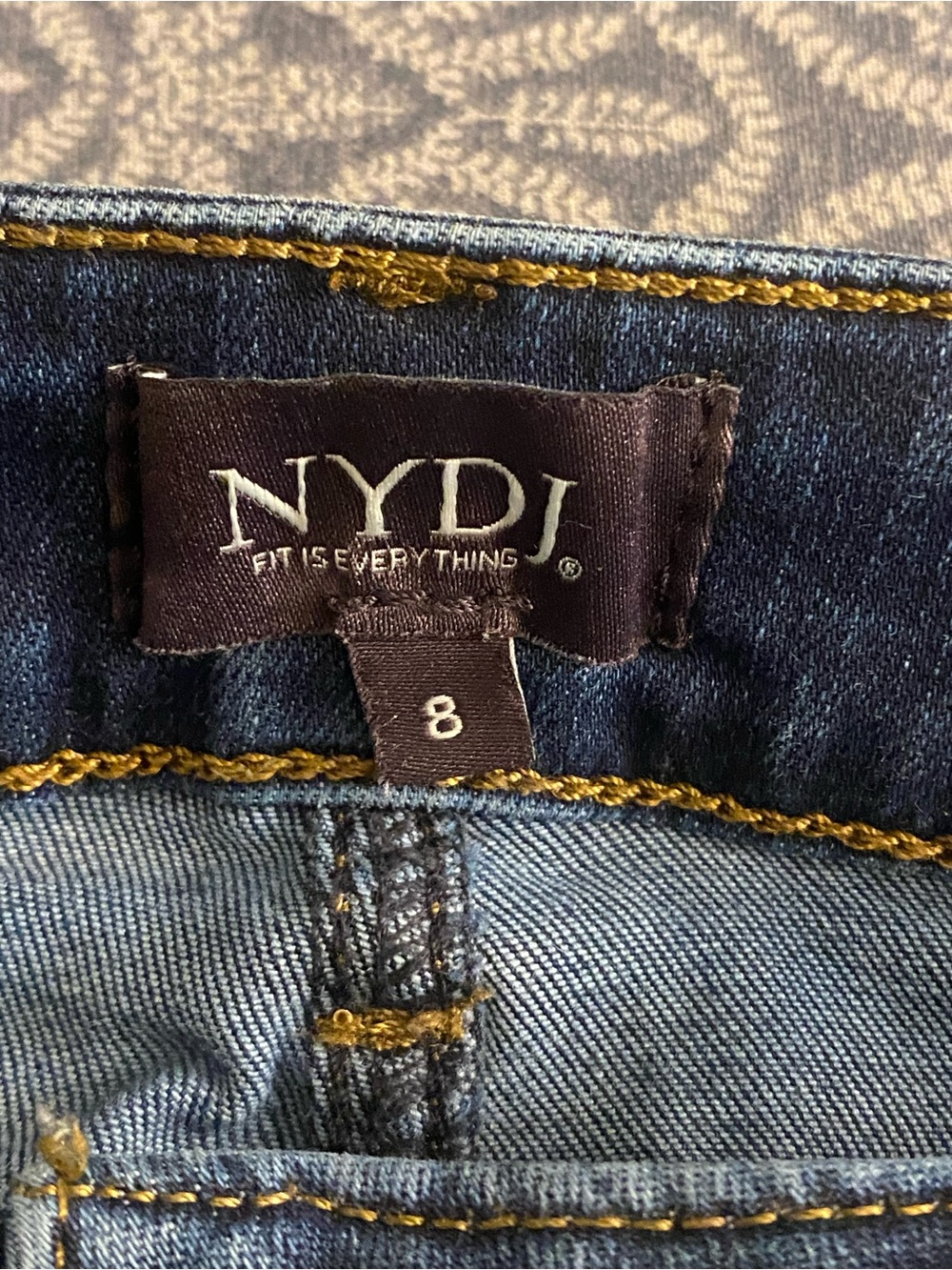 NYDJ Marilyn Straight Lift Tuck Women's Dark Blue Straight-Leg Jeans Size 8 - Picture 3 of 9